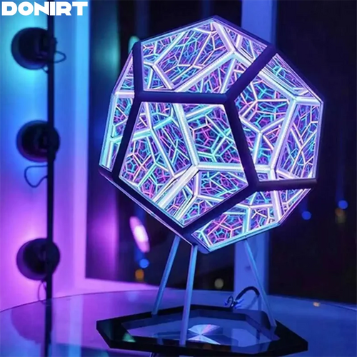 3D Cube Light Creative Cool Infinite Dodecahedron Nightlight Colorful Art Light USB Nightlight Girls Birthday Christmas Gift Donirt Official Store