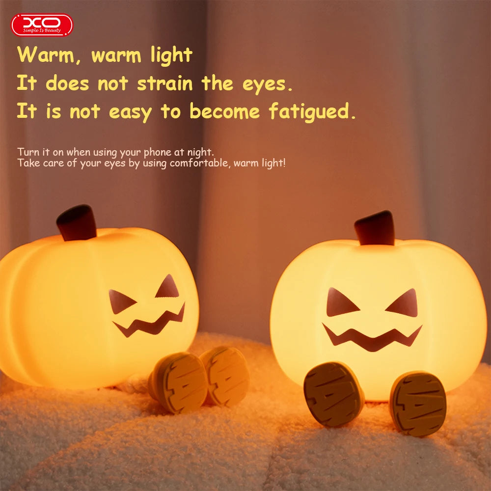 Calabaza de sonrisa espeluznante con luz: ¡Decoración de Halloween que brilla en la oscuridad!