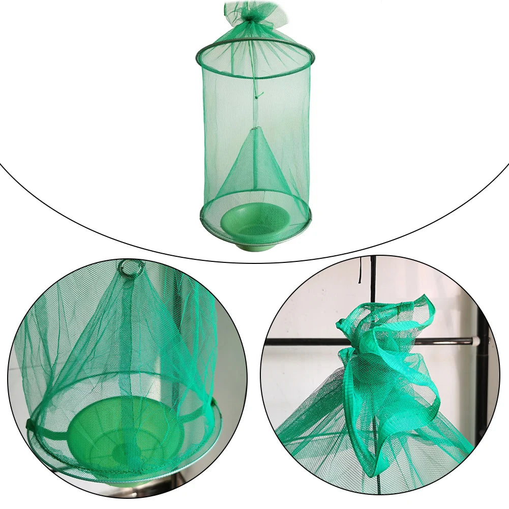Trampas de red para moscas colgantes, reutilizables, plegables, para insectos, trampas prácticas para moscas de exterior, herramienta de control de plagas para jardín y patio