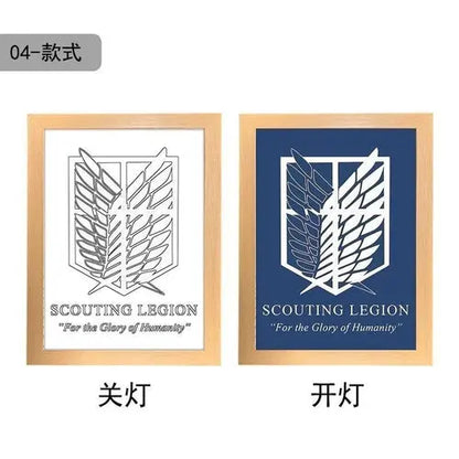 Attack On Titan Anime Figure Customized Night Light Painting Decor