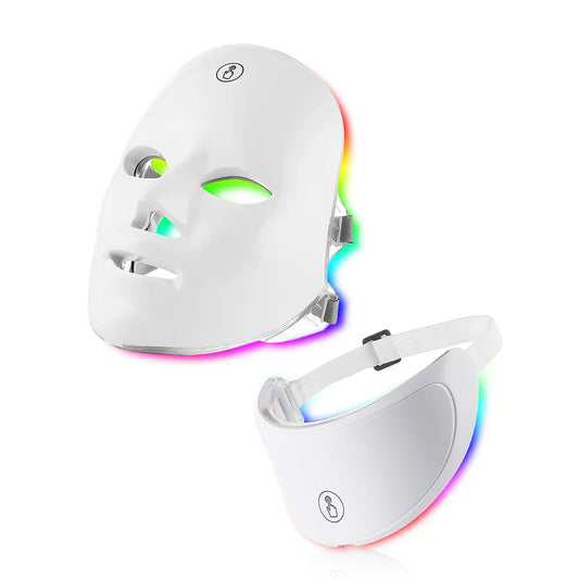 7 Colors LED Facial Mask with Neck Red Light Therapy Mask – Skin Tightening, Lifting & Anti-Aging Stone's Store
