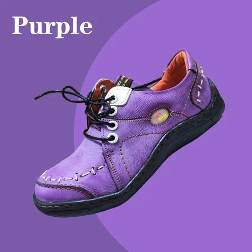 TMA EYES Women's Hand-Stitched Leather Sneakers Lightweight Flat AliExpress