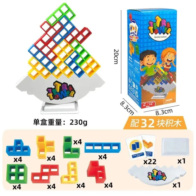 Tetra Tower Balancing Stacking Toys Board Games for Kids & Adults