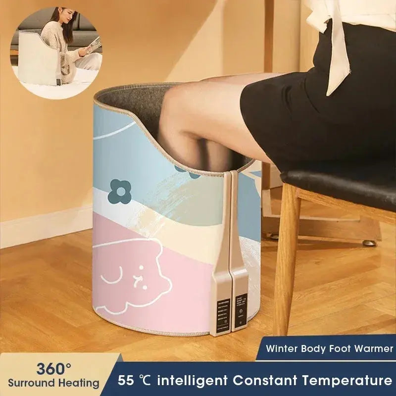 Electric Foot Warmer Under Desk Cylindrical Heating Pad Adjustable