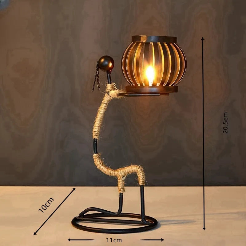 Nordic Metal Candlestick Abstract Character Sculpture Candle Holder Decors Handmade MERRYHOME Merryhome Official Store