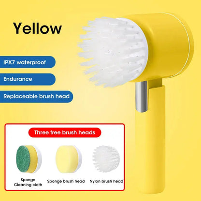 Electric Spin Scrubber, Bathroom Cordless Cleaning Brush Power Scrubber with 5 Replaceable Brush Heads, Electric Cleaning Brush Stone's Store