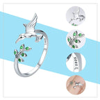 Adjustable Rings Real 925 Sterling Silver Stackable Engagement Zircon Open Size Rings For Women Jewelry big nose Official Store
