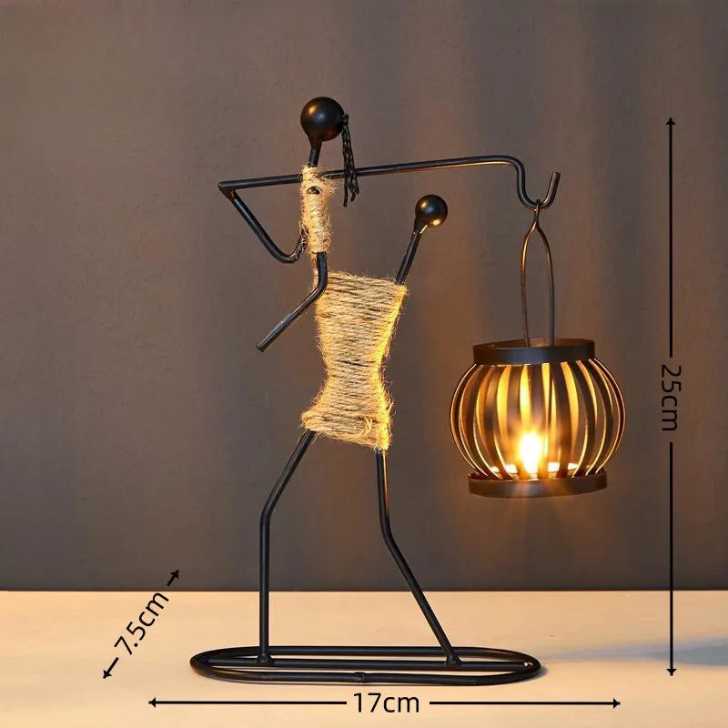 Nordic Metal Candlestick Abstract Character Sculpture Candle Holder Decors Handmade MERRYHOME Merryhome Official Store
