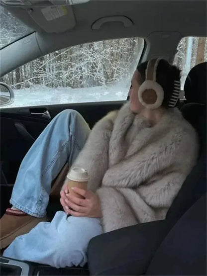 Fashion Fluffy Faux Fur Coat For Women Winter Elegant Loose Long AliExpress