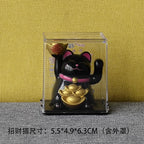 Solar Waving Lucky Cat: Eco-Friendly Maneki Neko for Home and Office Good Fortune ACCHAMP Store