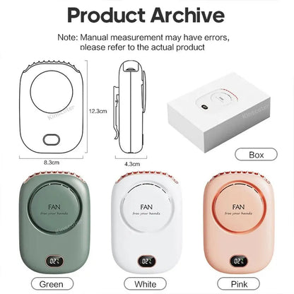Portable Hanging Neck Fan Mini Cooling Waist Fans Bladeless USB Rechargeable Sports Cooler Fan For Outdoor Sports Travel Stone's Store