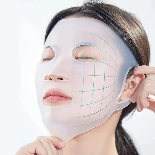 3D Silicone Mask Face Women Skin Care Tool Hanging Ear Face Mask Gel