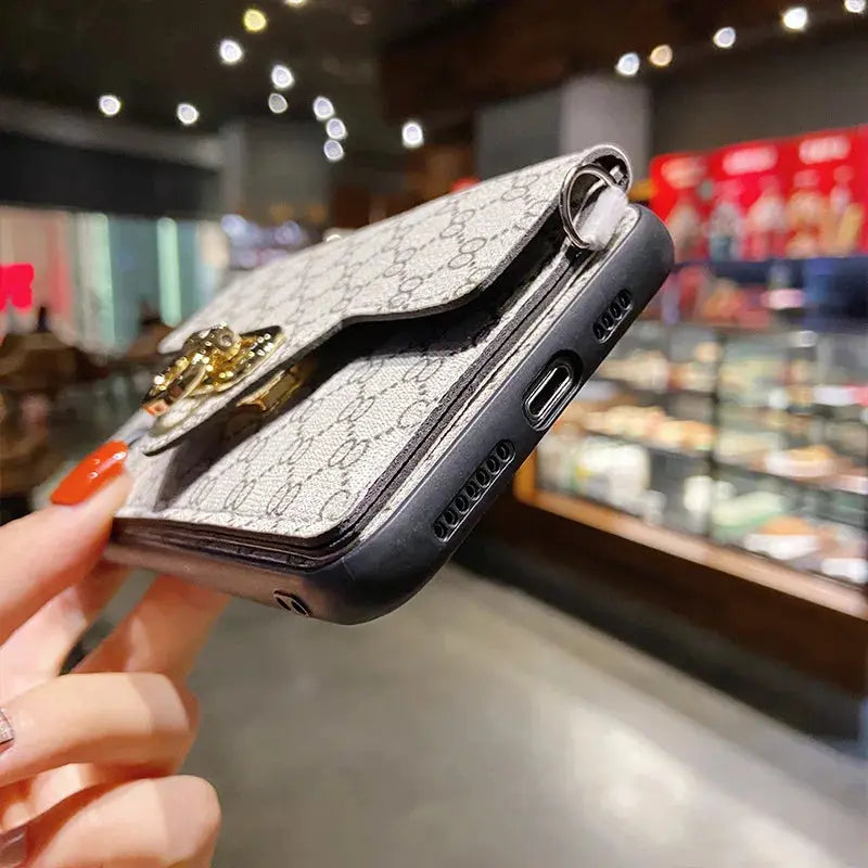 Nueva Bolsa de Lujo de Cuero para Teléfono con Billetera Cruzada para iPhone