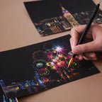 4Pcs Children DIY Night Scene Art Scratch Painting Toys City Building AliExpress