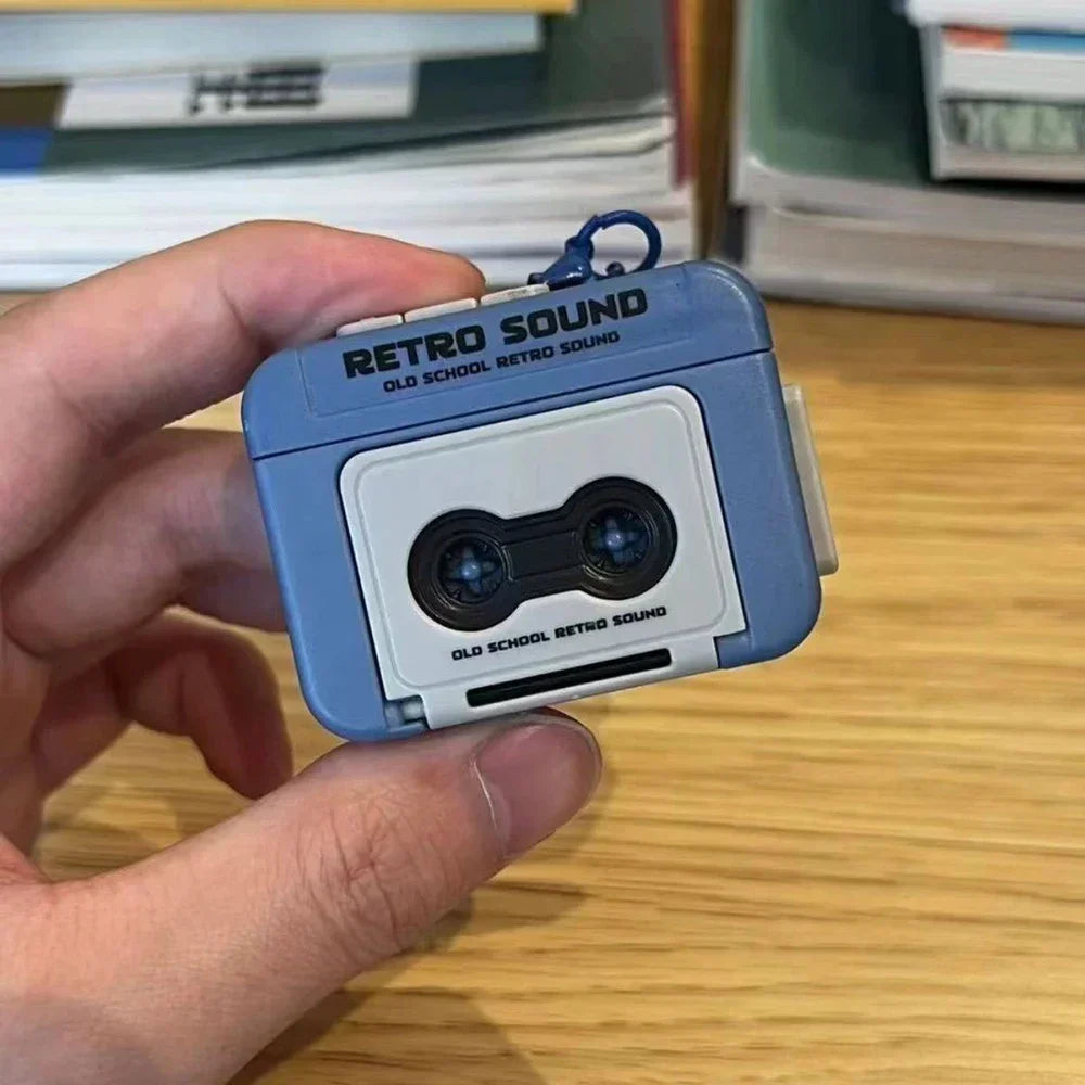 Mini Retro Tape Recorder Keychain – Vintage Vibes on the Go! 74SS0 Home Store Store