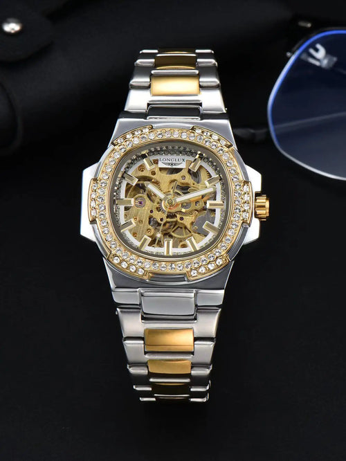 LONGLUX automatic man watch luxury stainless steel wholesale AliExpress