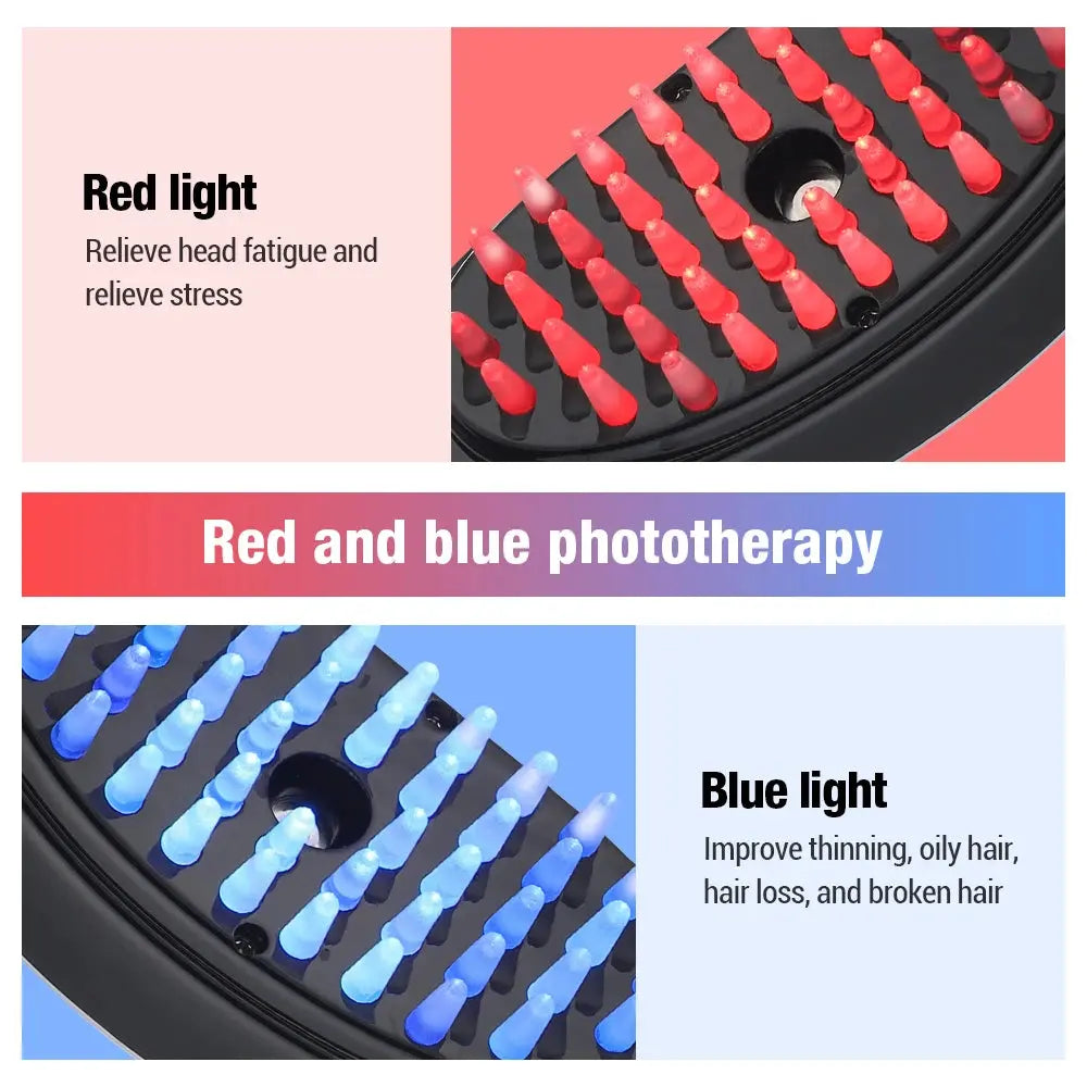 Electric Spray Massage Comb Hair Growth Vibration Head Massager Brush