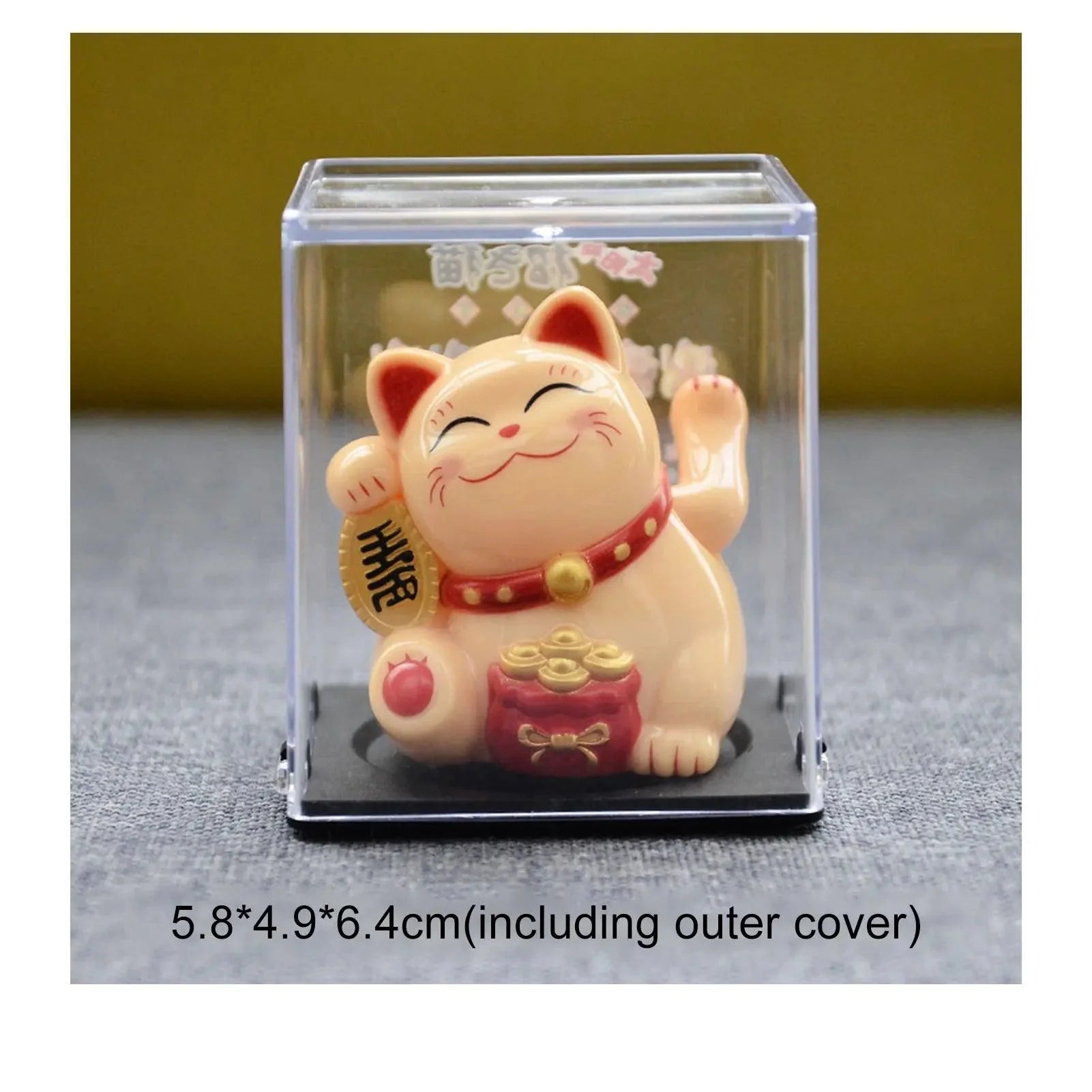 Solar Waving Lucky Cat: Eco-Friendly Maneki Neko for Home and Office Good Fortune ACCHAMP Store