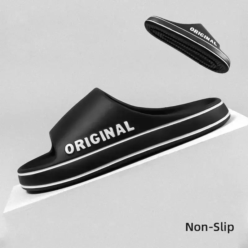  Thick Feslishoet Women Letter Slippers Beach Slides Solid Color Mens Thick