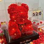 Artificial Flower Eternal Rose Teddy Bear for Mom Mother's Day