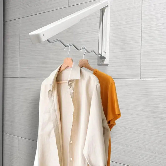 Clothes Hanger Retractable Cloth Drying Rack Folding Wall Mount Indoor