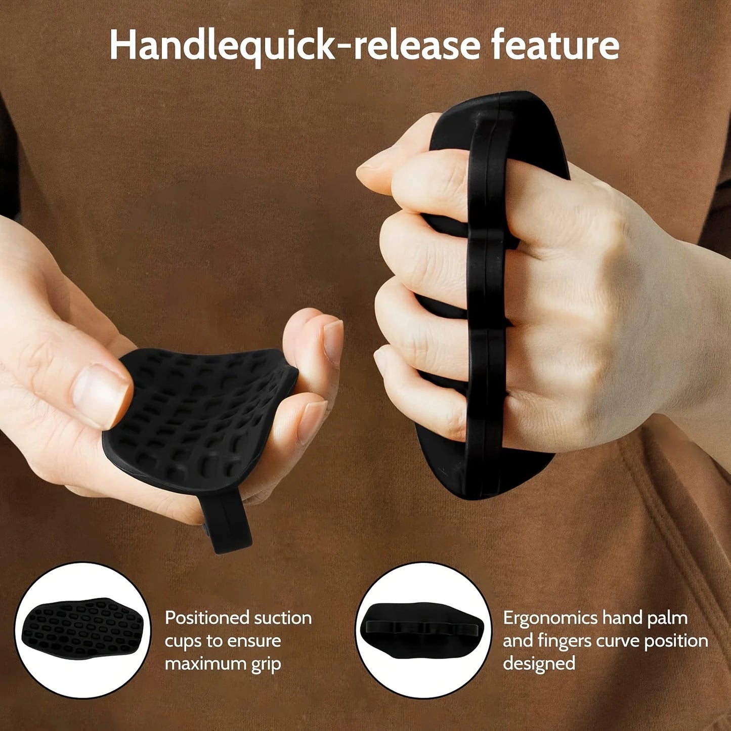 1 pair Anti slip rubber training grip conforms to ergonomics or Weight Lifting Pull-Ups Gym Training - Unisex Fitness Gloves