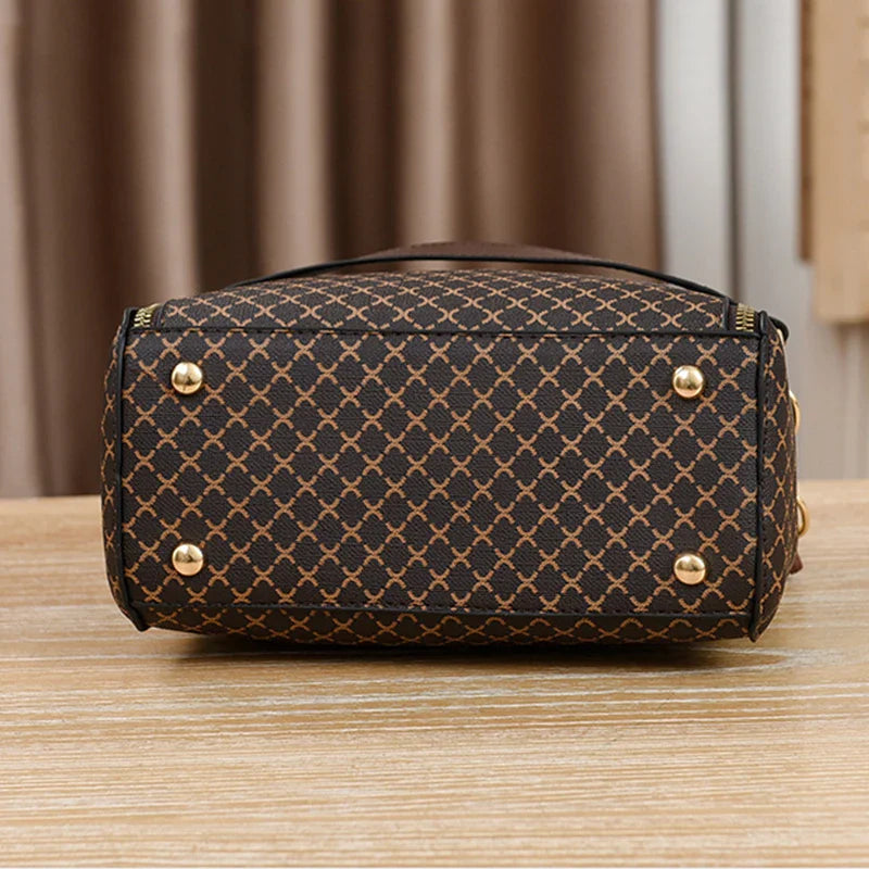 New Women Handbag Bag Luxury Design Bucket Shoulder Crossbody Bag Flip Check Print Large Capacity Single Shoulder Straddle Bag Yogodlns Outlet Store