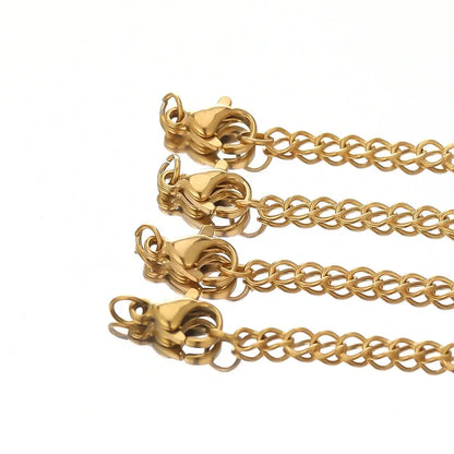 10pcs Gold Stainless Steel Extender Chains with Lobster Clasps for Jewelry Making