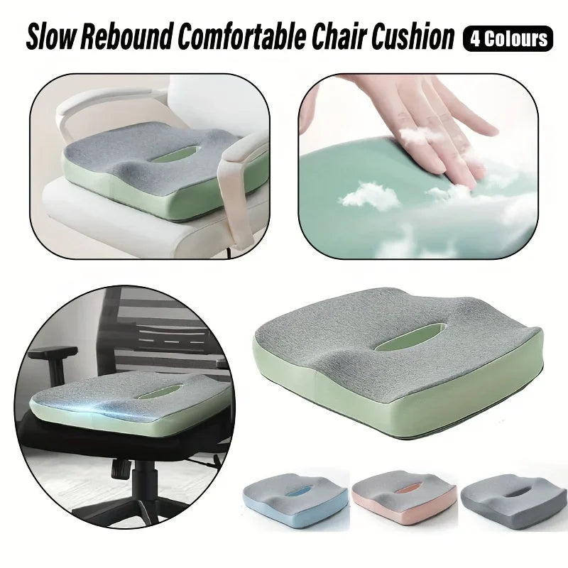 Ergonomic Office Seat Cushion】3-Zone Memory Foam Lumbar Support Pillow Breathable Posture Corrector for Car Office Wheelchair