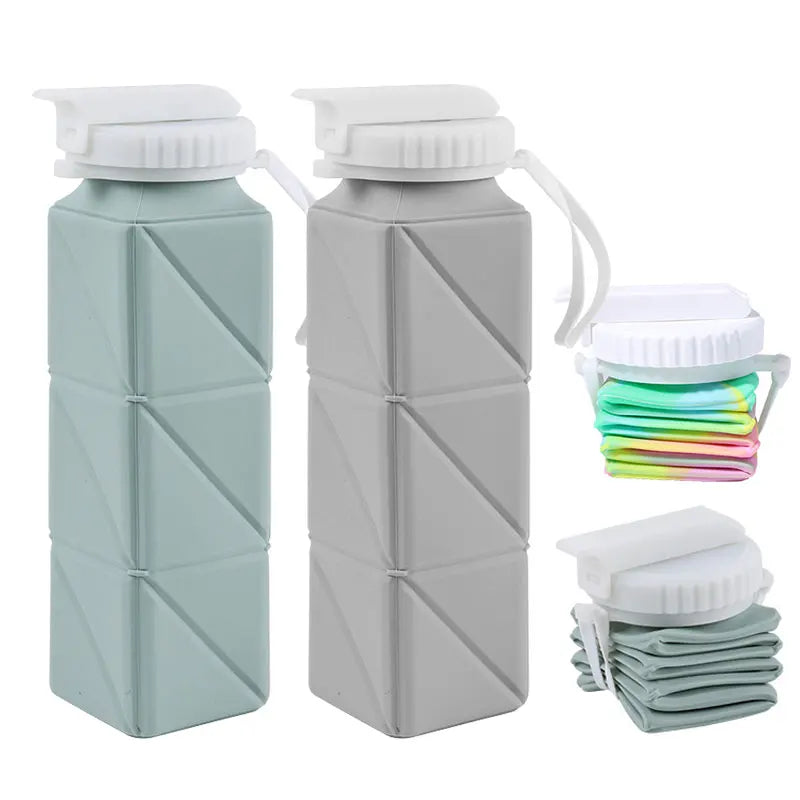 620ml Collapsible Water Bottle Cup with Straw Lid Leakproof BPA Free AliExpress