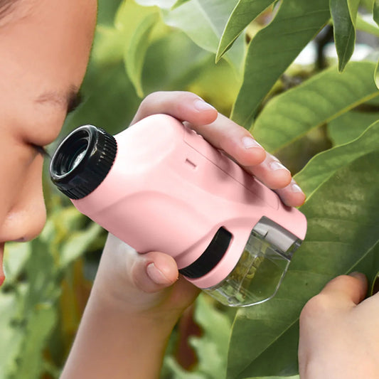 60-120x Pocket Microscope Battery Powered Handheld Mini Microscope with LED Light Portable High Definition Children JZ Local Warehouse Store