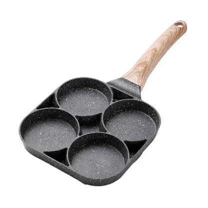 4-hole Omelet Pan Frying Pot Thickened Non-stick Egg Pancake Steak Cooking Pan Hamburg bread Breakfast Maker Induction cooker Shop1103813503 Store