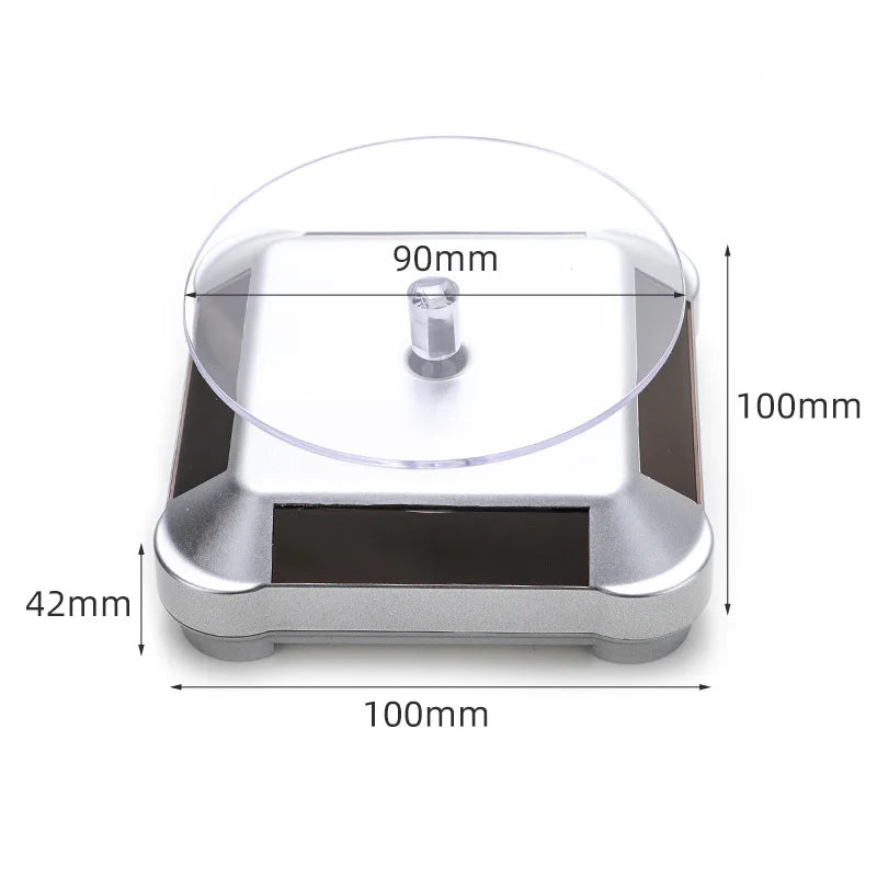 Solar Showcase 360 Automatic Rotating Turntable Jewelry Organizer Jade Ware Necklace Bracelet Watch Phone Display Stand Stone's Store
