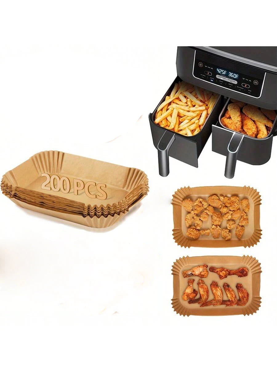 50 Pcs Nonstick Air Fryer Paper Liners Disposable For Clean Mess Free Cooking