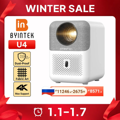 BYINTEK LOVE U4 Smart Mini Home Theater Projector 4K 1080P Video Android WIFI for Smartphone Cinema South Bay Evans General Store