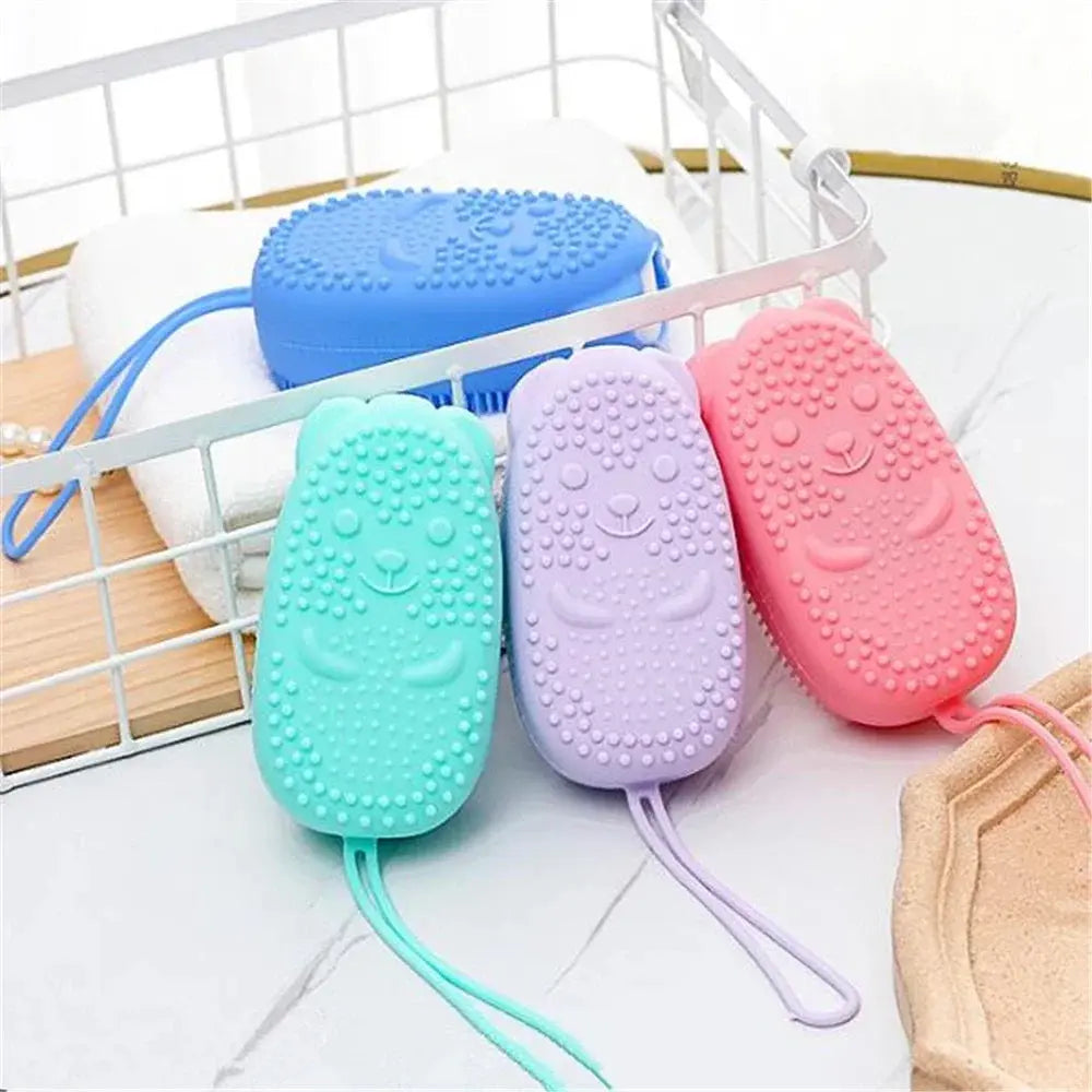 Silicone Body Scrubber Shower Exfoliating Scrub Sponge Bubble Bath