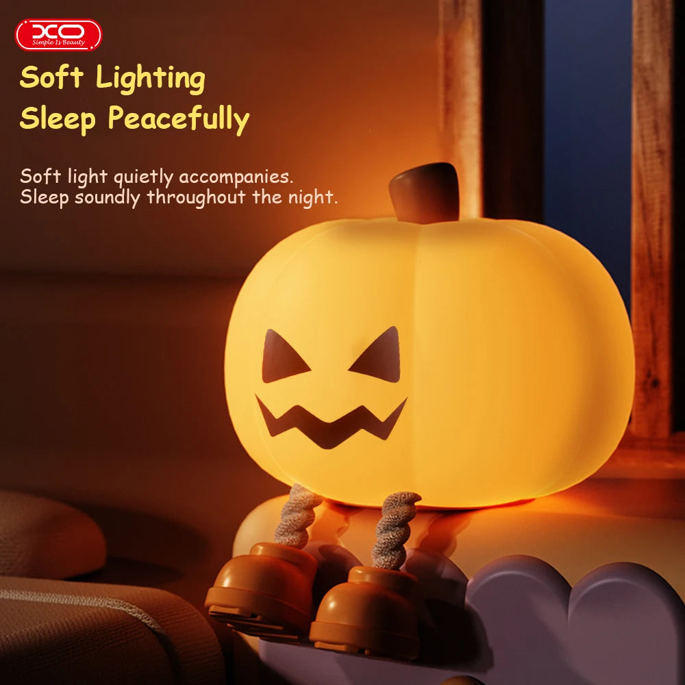 Calabaza de sonrisa espeluznante con luz: ¡Decoración de Halloween que brilla en la oscuridad!