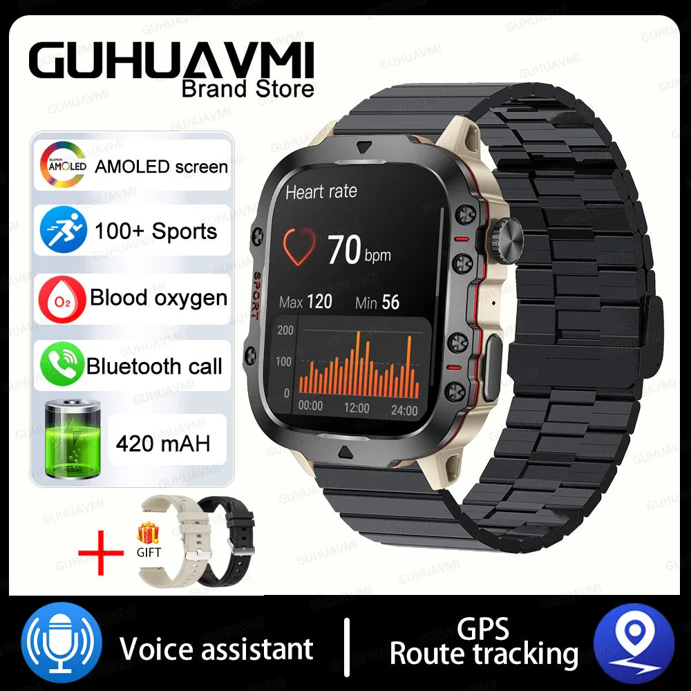 Smart Watch for Xiaomi Military GPS Tracker Men IP68 5ATM Outdoor Sports Fitness Tracker Health Monitor 1.96" BT Call Smartwatch LIGE SmartWatch Official Store