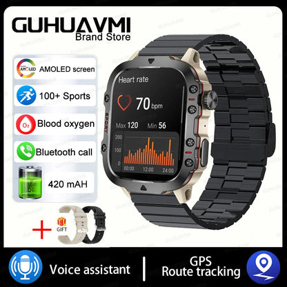 Smart Watch for Xiaomi Military GPS Tracker Men IP68 5ATM Outdoor Sports Fitness Tracker Health Monitor 1.96" BT Call Smartwatch LIGE SmartWatch Official Store