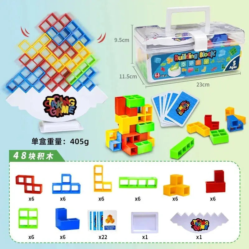 Tetra Tower Balancing Stacking Toys Board Games for Kids & Adults
