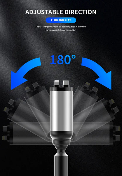 4 IN 1 Retractable Car Charger