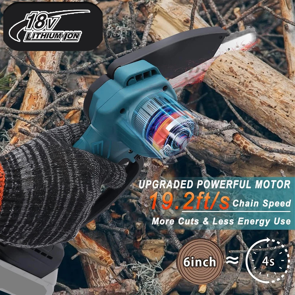 Mini Chainsaw for Makita 18v (No Battery) Woodworking with Small Handheld Electric 6-inch Logging Sawzall Mini Portable Chainsaw KOOPA TOOL Store