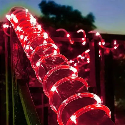 1pc Solar LED String Light 50LED Tube Rope String Lights With 8 Modes AliExpress