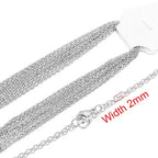 10pcs Stainless Steel Necklace Cuban Chains Hypoallergenic Rolo Link