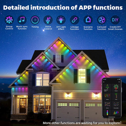 Weather-Proof Wonder: Smart RGBIC Lights for Stunning Outdoor Scenes! Shop1103803381 Store