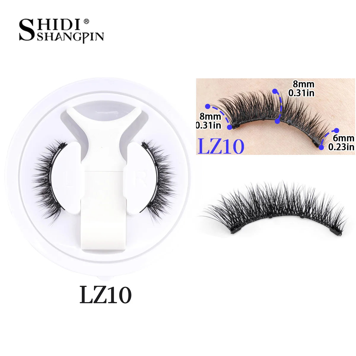 1 Pair Reusable Magnetic Eyelashes Tweezers Set Faux Mink Lashes Handmade 3D Natural False Eyelashes and Magnetic Tweezers Set