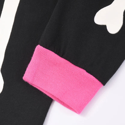 Halloween Luminous long-sleeved and long-pants pajama set for girls, suitable for girls aged 2 to 9