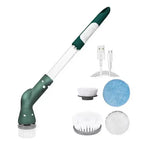 Cordless Electric Cleaning Brush With 4 Replaceable Heads Auto Spin