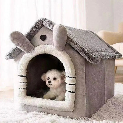 Cartoon House Pet Bed – Arctic Fleece & Plush, Removable & Washable, Ideal for Cats & Small Dogs Shop1103328158 Store