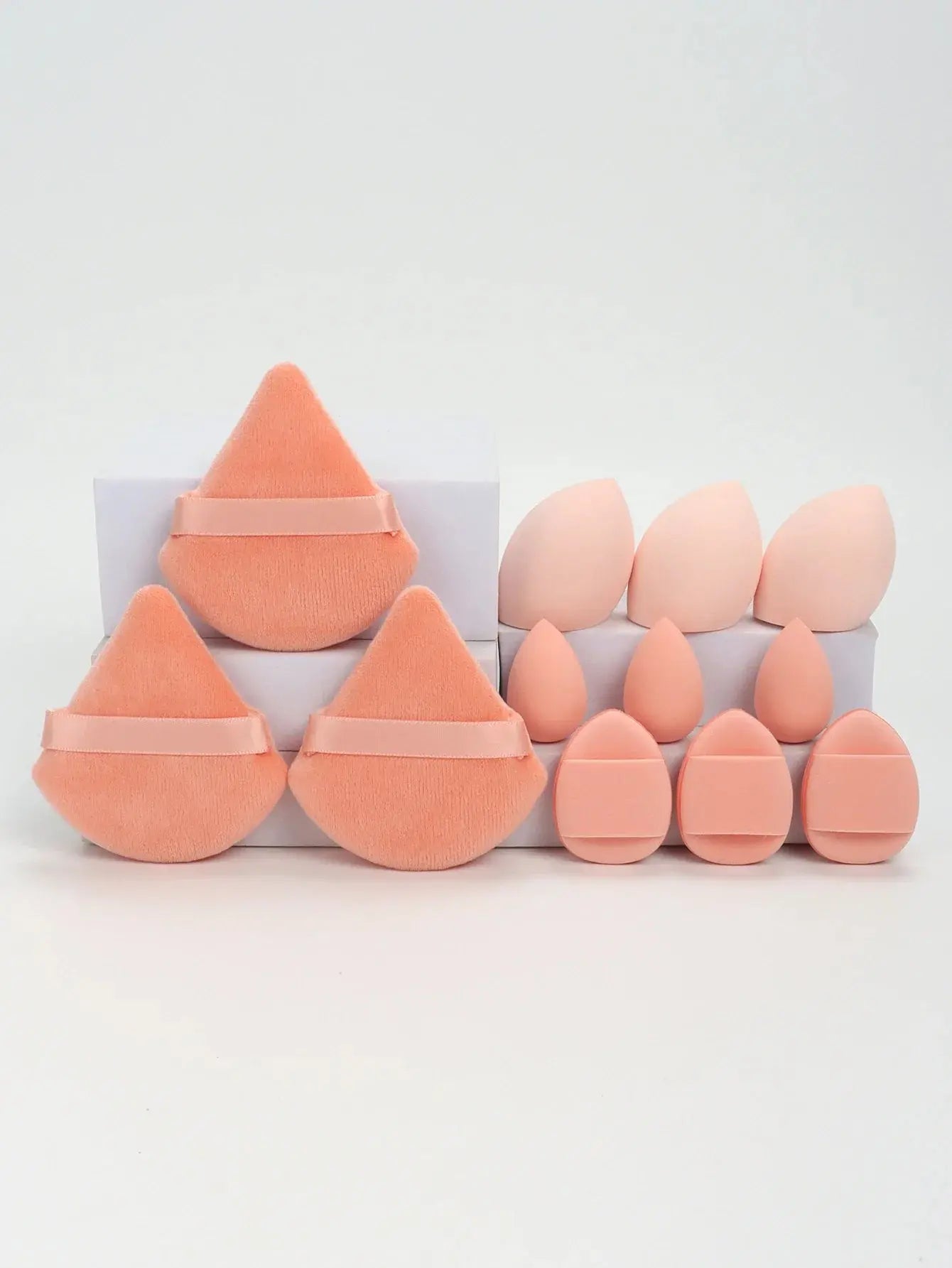 12-Piece All-Purpose Makeup Sponge Set, Made of 3 Loose Powder Puffs, 3 Mini Air Cushion Puffs, 3 Beauty Eggs and 3 Mini Beauty Shop Cherry Darling Store